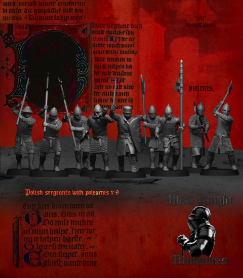 XIII wiek – Polscy sierżanci pieszo z bronią drzewcową XIII wiek – Polscy sierżanci pieszo z bronią drzewcową