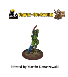 PROFESJONALNIE, RĘCZNIE MALOWANA FIGURKA YAGRAZ ORC BEAUTY ( 32 MM / SKALA 1:48)