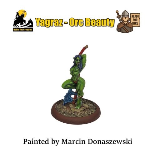 PROFESJONALNIE, RĘCZNIE MALOWANA FIGURKA YAGRAZ ORC BEAUTY ( 32 MM / SKALA 1:48) PROFESJONALNIE, RĘCZNIE MALOWANA FIGURKA YAGRAZ ORC BEAUTY ( 32 MM / SKALA 1:48)