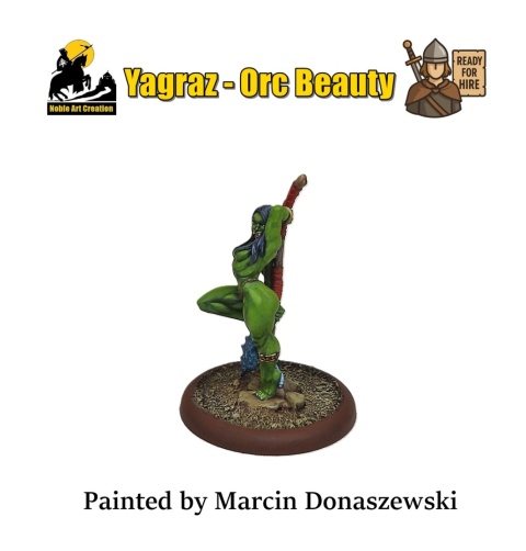 PROFESJONALNIE, RĘCZNIE MALOWANA FIGURKA YAGRAZ ORC BEAUTY ( 32 MM / SKALA 1:48) PROFESJONALNIE, RĘCZNIE MALOWANA FIGURKA YAGRAZ ORC BEAUTY ( 32 MM / SKALA 1:48)
