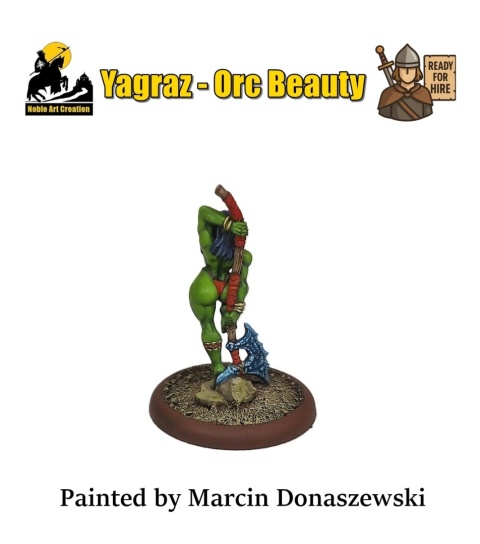 PROFESJONALNIE, RĘCZNIE MALOWANA FIGURKA YAGRAZ ORC BEAUTY ( 32 MM / SKALA 1:48) PROFESJONALNIE, RĘCZNIE MALOWANA FIGURKA YAGRAZ ORC BEAUTY ( 32 MM / SKALA 1:48)