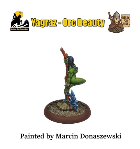 PROFESJONALNIE, RĘCZNIE MALOWANA FIGURKA YAGRAZ ORC BEAUTY ( 32 MM / SKALA 1:48) PROFESJONALNIE, RĘCZNIE MALOWANA FIGURKA YAGRAZ ORC BEAUTY ( 32 MM / SKALA 1:48)