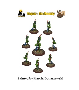 PROFESJONALNIE, RĘCZNIE MALOWANA FIGURKA YAGRAZ ORC BEAUTY ( 32 MM / SKALA 1:48)