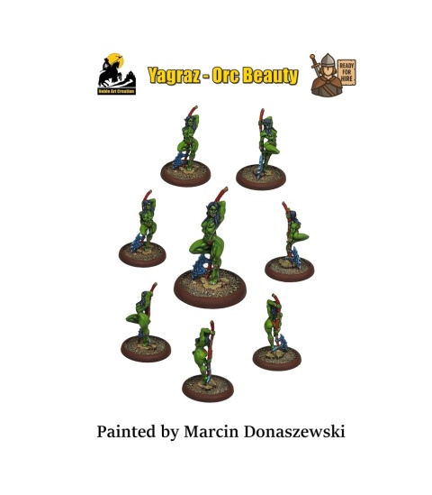 PROFESJONALNIE, RĘCZNIE MALOWANA FIGURKA YAGRAZ ORC BEAUTY ( 32 MM / SKALA 1:48)