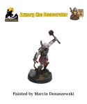 PROFESJONALNIE, RĘCZNIE MALOWANA FIGURKA AZNARG THE DESECRATOR ON FOOT ( 28 MM / SKALA 1:56)