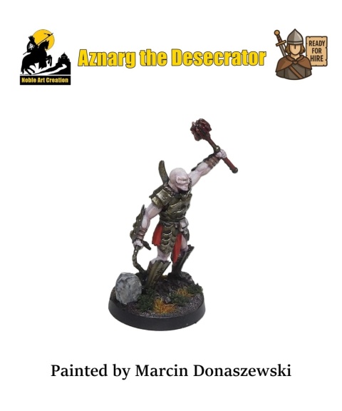 PROFESJONALNIE, RĘCZNIE MALOWANA FIGURKA AZNARG THE DESECRATOR ON FOOT ( 28 MM / SKALA 1:56) PROFESJONALNIE, RĘCZNIE MALOWANA FIGURKA AZNARG THE DESECRATOR ON FOOT ( 28 MM / SKALA 1:56)