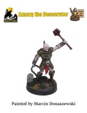 PROFESJONALNIE, RĘCZNIE MALOWANA FIGURKA AZNARG THE DESECRATOR ON FOOT ( 28 MM / SKALA 1:56)