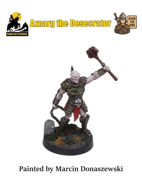 PROFESJONALNIE, RĘCZNIE MALOWANA FIGURKA AZNARG THE DESECRATOR ON FOOT ( 28 MM / SKALA 1:56) PROFESJONALNIE, RĘCZNIE MALOWANA FIGURKA AZNARG THE DESECRATOR ON FOOT ( 28 MM / SKALA 1:56)