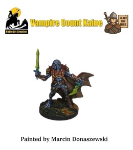 PROFESJONALNIE, RĘCZNIE MALOWANA FIGURKA VAMPIRE COUNT KAINE ( 32 MM / SKALA 1:48)