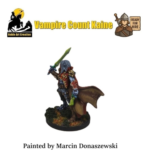 PROFESJONALNIE, RĘCZNIE MALOWANA FIGURKA VAMPIRE COUNT KAINE ( 32 MM / SKALA 1:48) PROFESJONALNIE, RĘCZNIE MALOWANA FIGURKA VAMPIRE COUNT KAINE ( 32 MM / SKALA 1:48)