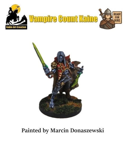 PROFESJONALNIE, RĘCZNIE MALOWANA FIGURKA VAMPIRE COUNT KAINE ( 32 MM / SKALA 1:48) PROFESJONALNIE, RĘCZNIE MALOWANA FIGURKA VAMPIRE COUNT KAINE ( 32 MM / SKALA 1:48)