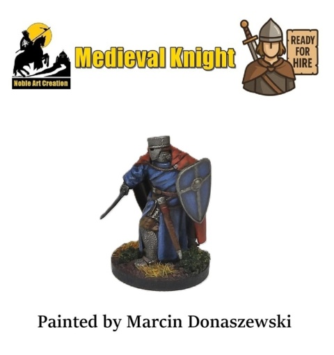 PROFESJONALNIE, RĘCZNIE MALOWANA FIGURKA MEDIEVAL KNIGHT ( 28 MM / SKALA 1:56) PROFESJONALNIE, RĘCZNIE MALOWANA FIGURKA MEDIEVAL KNIGHT ( 28 MM / SKALA 1:56)