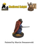 PROFESJONALNIE, RĘCZNIE MALOWANA FIGURKA MEDIEVAL KNIGHT ( 28 MM / SKALA 1:56)