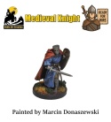 PROFESJONALNIE, RĘCZNIE MALOWANA FIGURKA MEDIEVAL KNIGHT ( 28 MM / SKALA 1:56)