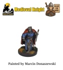 PROFESJONALNIE, RĘCZNIE MALOWANA FIGURKA MEDIEVAL KNIGHT ( 28 MM / SKALA 1:56)
