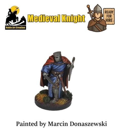 PROFESJONALNIE, RĘCZNIE MALOWANA FIGURKA MEDIEVAL KNIGHT ( 28 MM / SKALA 1:56) PROFESJONALNIE, RĘCZNIE MALOWANA FIGURKA MEDIEVAL KNIGHT ( 28 MM / SKALA 1:56)